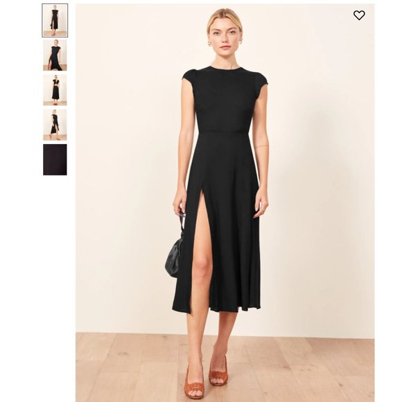 ❌❌❌SOLD ❌❌❌Sale🌈Reformation Gavin Midi Dress - Black - Picture 3 of 10